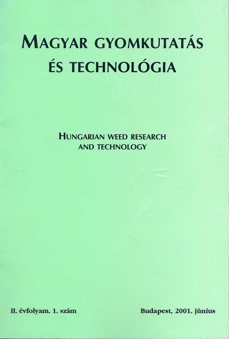 Magyar Gyomkutatás és Technológia 2/1 címlap